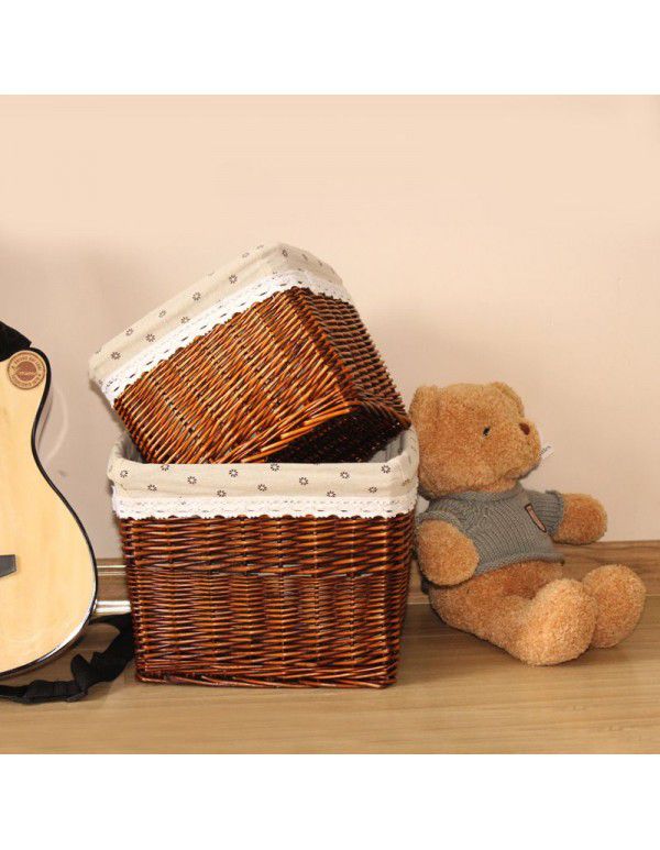 Manufacturer wholesale wicker woven large dirty clothes storage basket household toys sundries storage basket square rattan woven storage basket