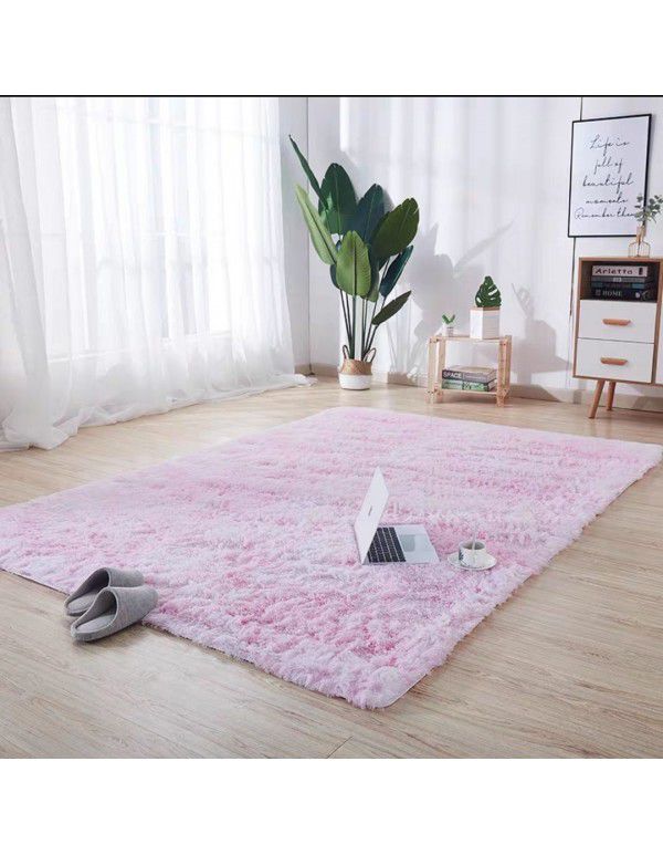 Cross border wholesale gradual color tie dye carpet plush simple living room bedroom bedside carpet office Nordic carpet