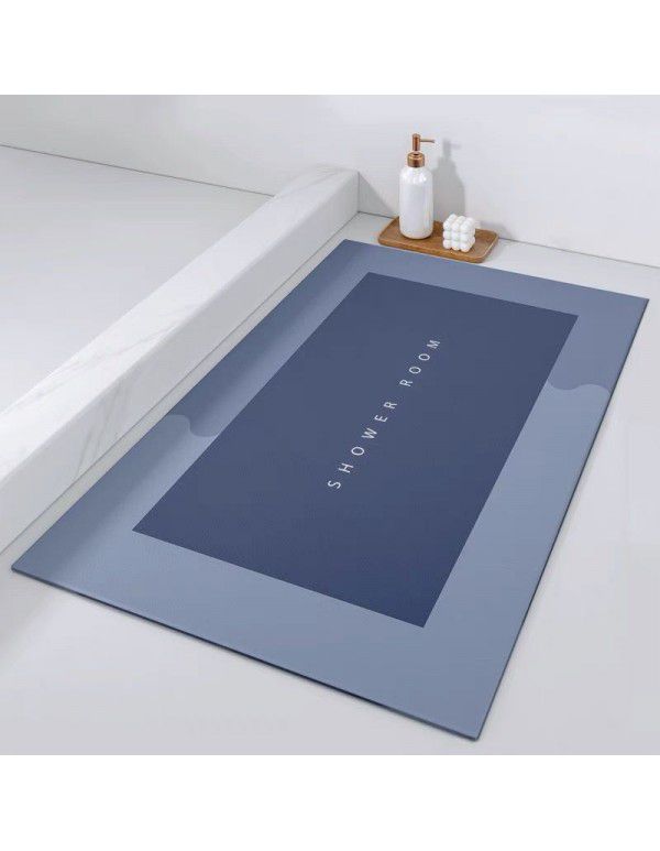 Nordic simple science and technology cloth soft cushion Bathroom Bathroom Water absorbing quick drying foot mat Oval floor mat Door mat