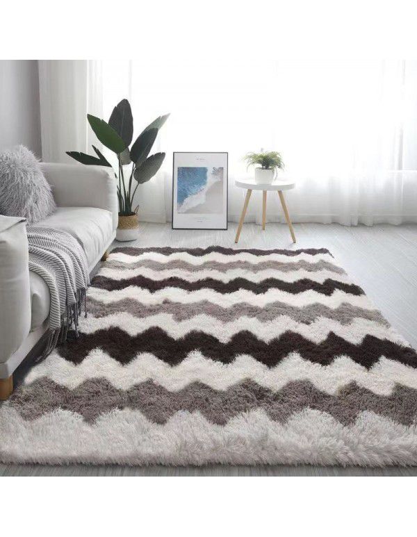 Cross border wholesale gradual color tie dye carpet plush simple living room bedroom bedside carpet office Nordic carpet