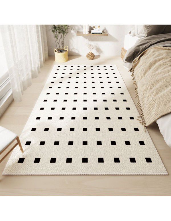 Blackstone Apartment Carpet, Living Room, Round Pile, French Cream Style, Minimal Bedside Carpet, Chessboard Checker Bedroom Carpet, Wholesale