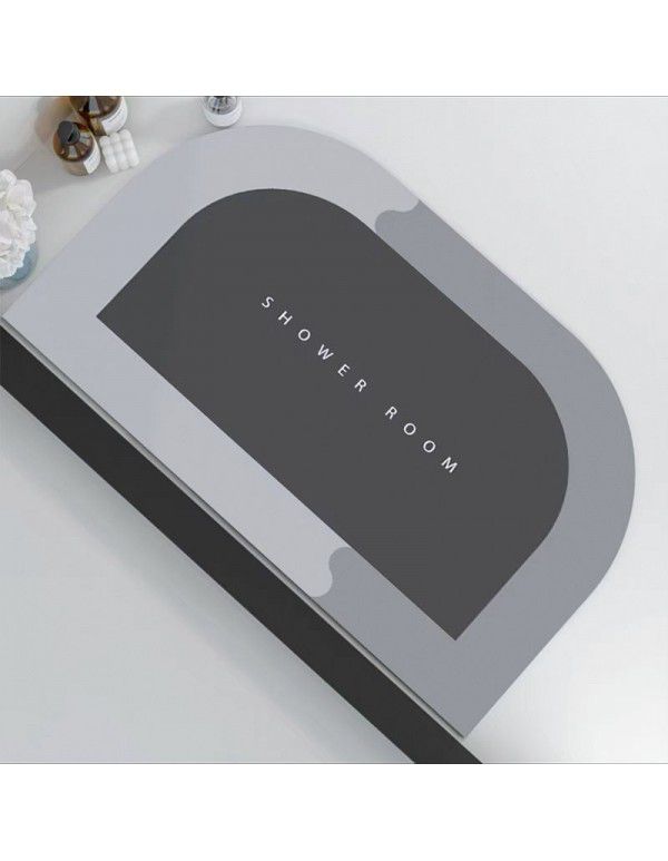 Nordic simple science and technology cloth soft cushion Bathroom Bathroom Water absorbing quick drying foot mat Oval floor mat Door mat