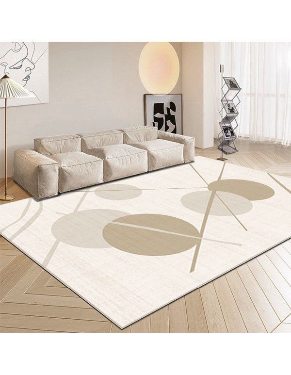 Spot log milk tea style carpet, Japanese style luxury, geometric stripe, living room carpet, bedroom, light color bedside carpet
