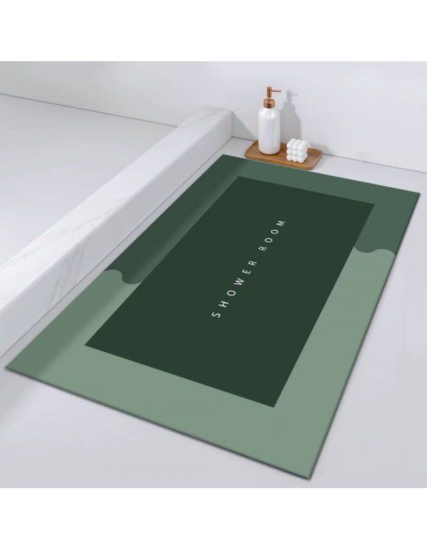 Nordic simple science and technology cloth soft cushion Bathroom Bathroom Water absorbing quick drying foot mat Oval floor mat Door mat