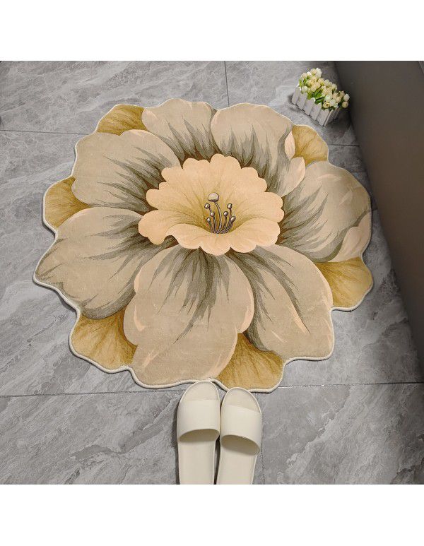 American imitation cashmere thickened anti-skid flower carpet floor mat living room bedroom bedside blanket cloakroom dresser foot pad