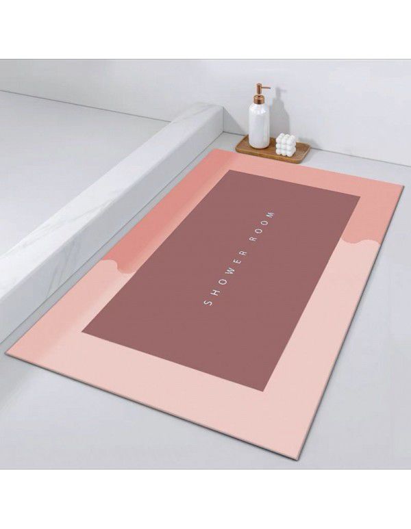 Nordic simple science and technology cloth soft cushion Bathroom Bathroom Water absorbing quick drying foot mat Oval floor mat Door mat