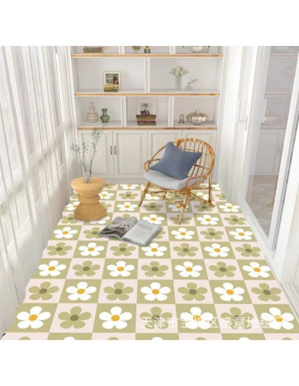 Balcony PVC floor mat waterproof, sun proof, anti-skid, erasable, washable, cutting, large-area, fully paved doormat carpet