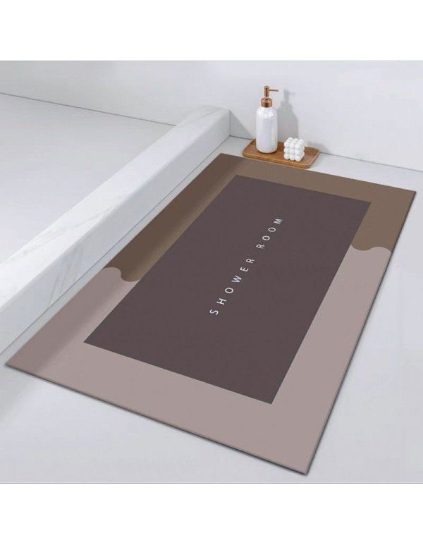 Nordic simple science and technology cloth soft cushion Bathroom Bathroom Water absorbing quick drying foot mat Oval floor mat Door mat