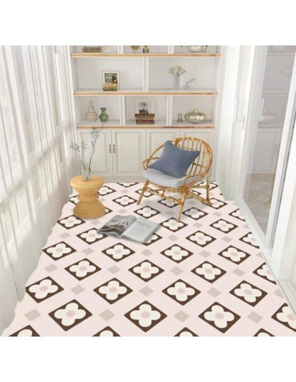 Balcony PVC floor mat waterproof, sun proof, anti-skid, erasable, washable, cutting, large-area, fully paved doormat carpet