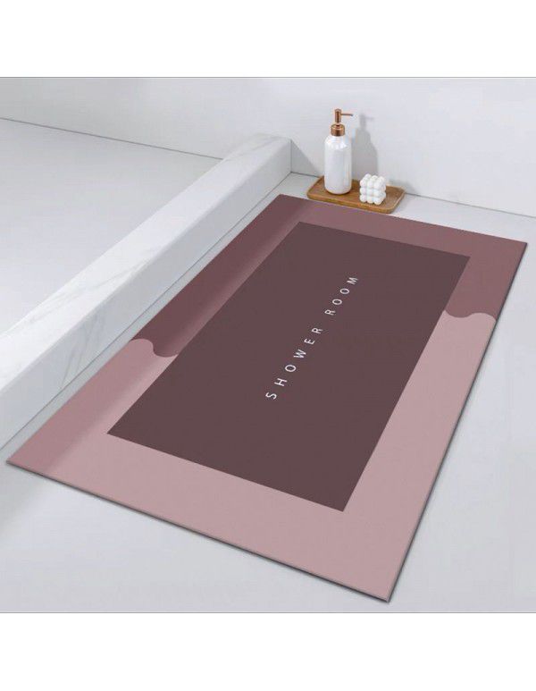 Nordic simple science and technology cloth soft cushion Bathroom Bathroom Water absorbing quick drying foot mat Oval floor mat Door mat