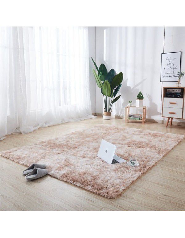 Cross border wholesale gradual color tie dye carpet plush simple living room bedroom bedside carpet office Nordic carpet