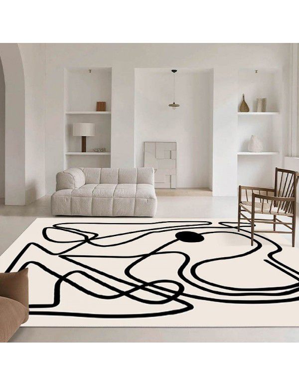 Nordic simple abstract lines, living room carpet, sofa, tea table, carpets, plants, girls' bedroom, bedside carpet