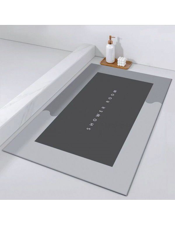Nordic simple science and technology cloth soft cushion Bathroom Bathroom Water absorbing quick drying foot mat Oval floor mat Door mat