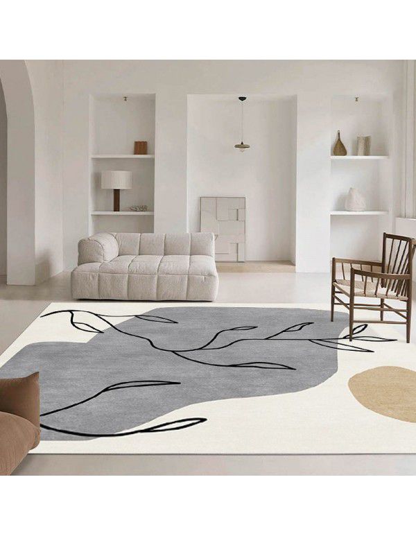 Nordic simple abstract lines, living room carpet, sofa, tea table, carpets, plants, girls' bedroom, bedside carpet