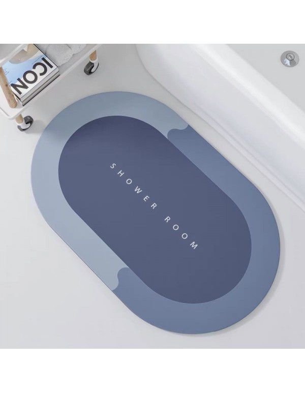 Nordic simple science and technology cloth soft cushion Bathroom Bathroom Water absorbing quick drying foot mat Oval floor mat Door mat