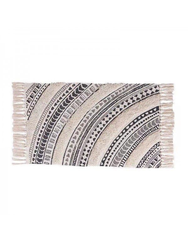 Nordic ins cotton and linen tassel woven floor mats Bedside mattresses are simple Modern carpets can be machine washed